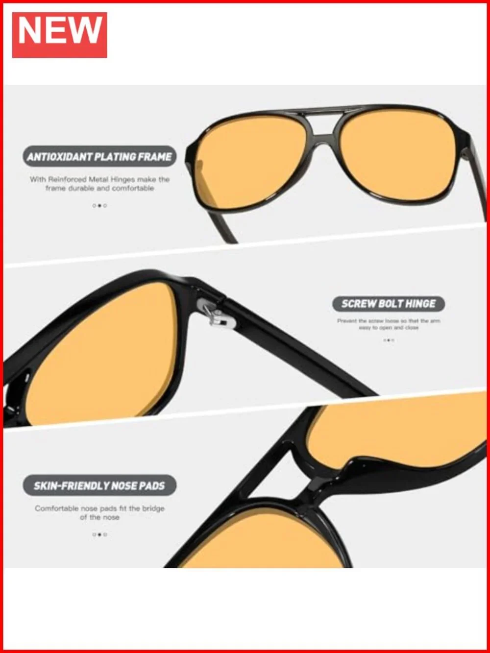 Large Classic 70s Aviator Sunglasses for Women Men UV400